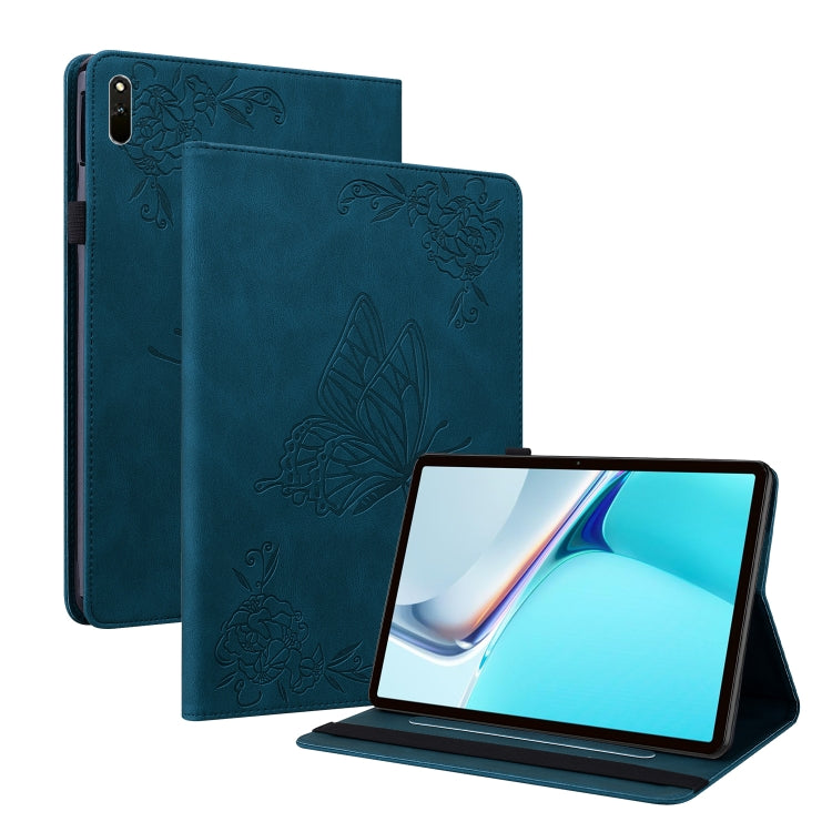 For Huawei MatePad 11 2021 Butterfly Flower Embossed Leather Tablet Case(Blue) - Huawei by PMC TechLife | Online Shopping South Africa | PMC TechLife | Buy Now Pay Later Mobicred