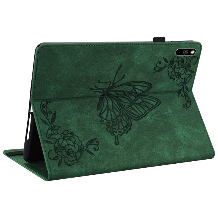 For Huawei MatePad Pro 10.8 2021 Butterfly Flower Embossed Leather Tablet Case(Green) - Huawei by PMC TechLife | Online Shopping South Africa | PMC TechLife | Buy Now Pay Later Mobicred