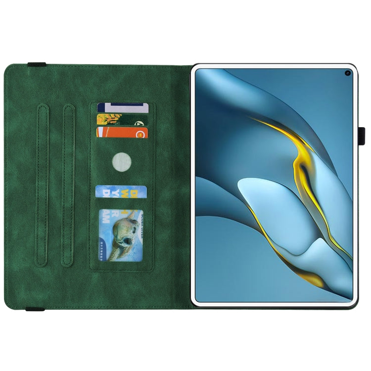 For Huawei MatePad Pro 10.8 2021 Butterfly Flower Embossed Leather Tablet Case(Green) - Huawei by PMC TechLife | Online Shopping South Africa | PMC TechLife | Buy Now Pay Later Mobicred