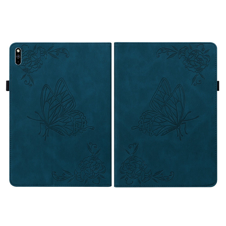 For Huawei MatePad Pro 10.8 2021 Butterfly Flower Embossed Leather Tablet Case(Blue) - Huawei by PMC TechLife | Online Shopping South Africa | PMC TechLife | Buy Now Pay Later Mobicred