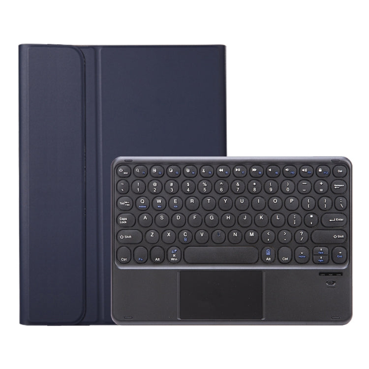 YA08B-A  Lambskin Texture Voltage Round Keycap Bluetooth Keyboard Leather Case with Touchpad For Samsung Galaxy Tab A8 10.5 2021 SM-X200 / SM-X205(Blue) - Samsung Keyboard by PMC TechLife | Online Shopping South Africa | PMC TechLife