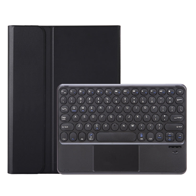 YA700B-A  Lambskin Texture Voltage Round Keycap Bluetooth Keyboard Leather Case with Touchpad For Samsung Galaxy Tab S8 11 inch SM-X700 / SM-X706 & S7 11 inch SM-X700 / SM-T875(Black) - Samsung Keyboard by PMC TechLife | Online Shopping South Africa | PMC TechLife