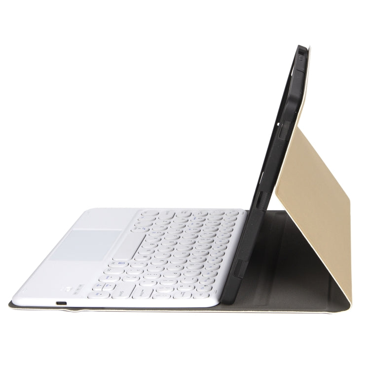YA700B-A  Lambskin Texture Voltage Round Keycap Bluetooth Keyboard Leather Case with Touchpad For Samsung Galaxy Tab S8 11 inch SM-X700 / SM-X706 & S7 11 inch SM-X700 / SM-T875(Gold) - Samsung Keyboard by PMC TechLife | Online Shopping South Africa | PMC TechLife