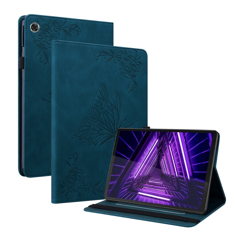 For Lenovo M10 Plus 10.3 TB-X606F/TB-X606X Butterfly Flower Embossed Leather Tablet Case(Blue) - Lenovo by PMC TechLife | Online Shopping South Africa | PMC TechLife | Buy Now Pay Later Mobicred
