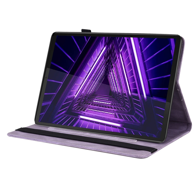 For Lenovo M10 Plus 10.3 TB-X606F/TB-X606X Butterfly Flower Embossed Leather Tablet Case(Purple) - Lenovo by PMC TechLife | Online Shopping South Africa | PMC TechLife | Buy Now Pay Later Mobicred