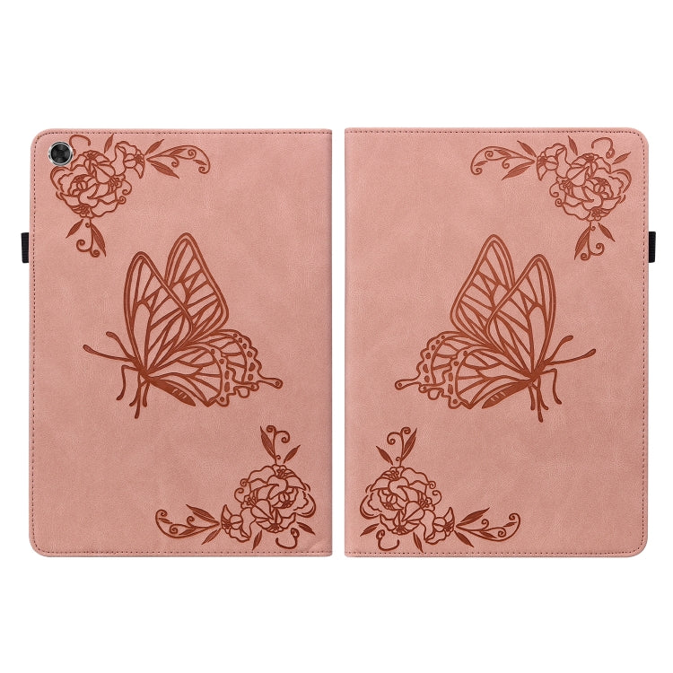 For Lenovo M10 Plus 10.3 TB-X606F/TB-X606X Butterfly Flower Embossed Leather Tablet Case(Rose Gold) - Lenovo by PMC TechLife | Online Shopping South Africa | PMC TechLife | Buy Now Pay Later Mobicred