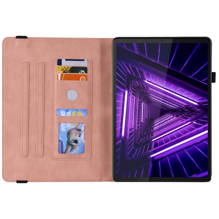 For Lenovo M10 Plus 10.3 TB-X606F/TB-X606X Butterfly Flower Embossed Leather Tablet Case(Rose Gold) - Lenovo by PMC TechLife | Online Shopping South Africa | PMC TechLife | Buy Now Pay Later Mobicred