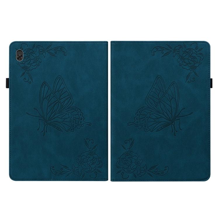 For Lenovo Tab M10 TB-X605L/X605F Butterfly Flower Embossed Leather Tablet Case(Blue) - Lenovo by PMC TechLife | Online Shopping South Africa | PMC TechLife | Buy Now Pay Later Mobicred