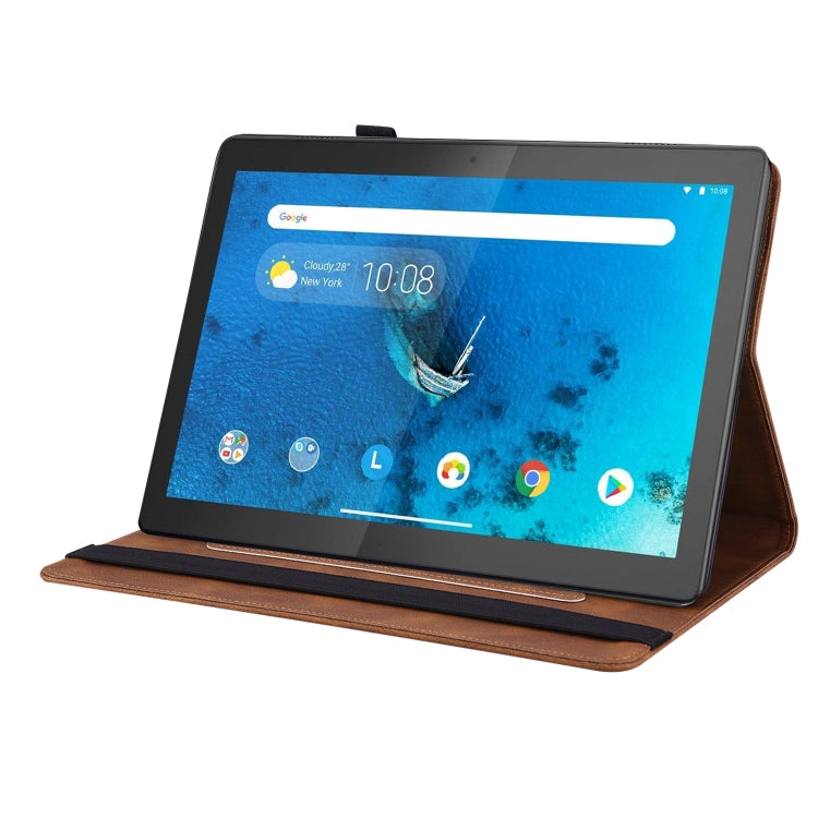 For Lenovo Tab M10 TB-X605L/X605F Butterfly Flower Embossed Leather Tablet Case(Brown) - Lenovo by PMC TechLife | Online Shopping South Africa | PMC TechLife | Buy Now Pay Later Mobicred