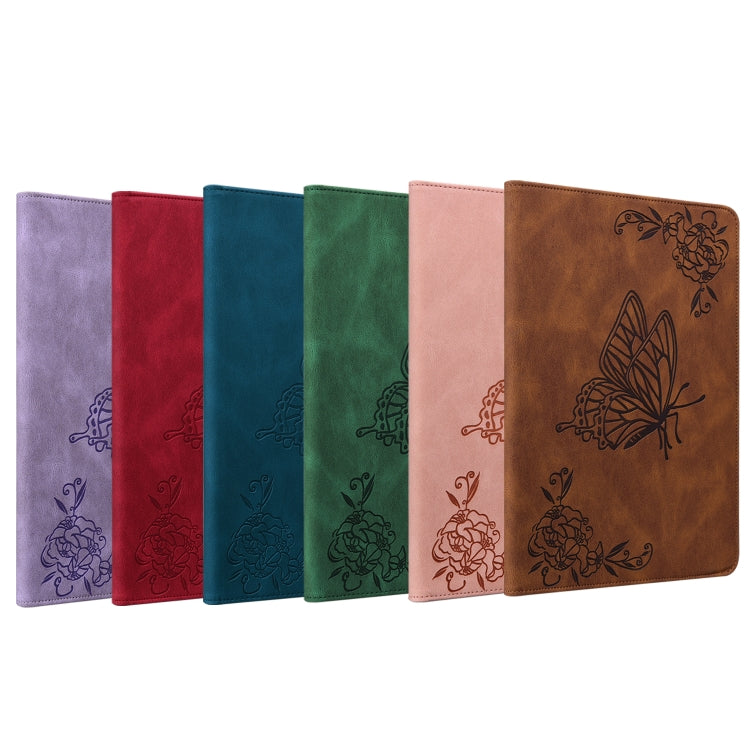For Lenovo Tab M10 TB-X605L/X605F Butterfly Flower Embossed Leather Tablet Case(Blue) - Lenovo by PMC TechLife | Online Shopping South Africa | PMC TechLife | Buy Now Pay Later Mobicred