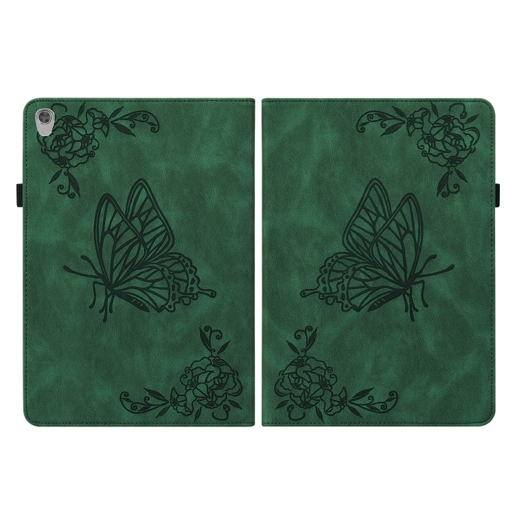 For Lenovo Tab M10 HD 2nd Gen TB-X306X/TB-X306F Butterfly Flower Embossed Leather Tablet Case(Green) - Lenovo by PMC TechLife | Online Shopping South Africa | PMC TechLife | Buy Now Pay Later Mobicred