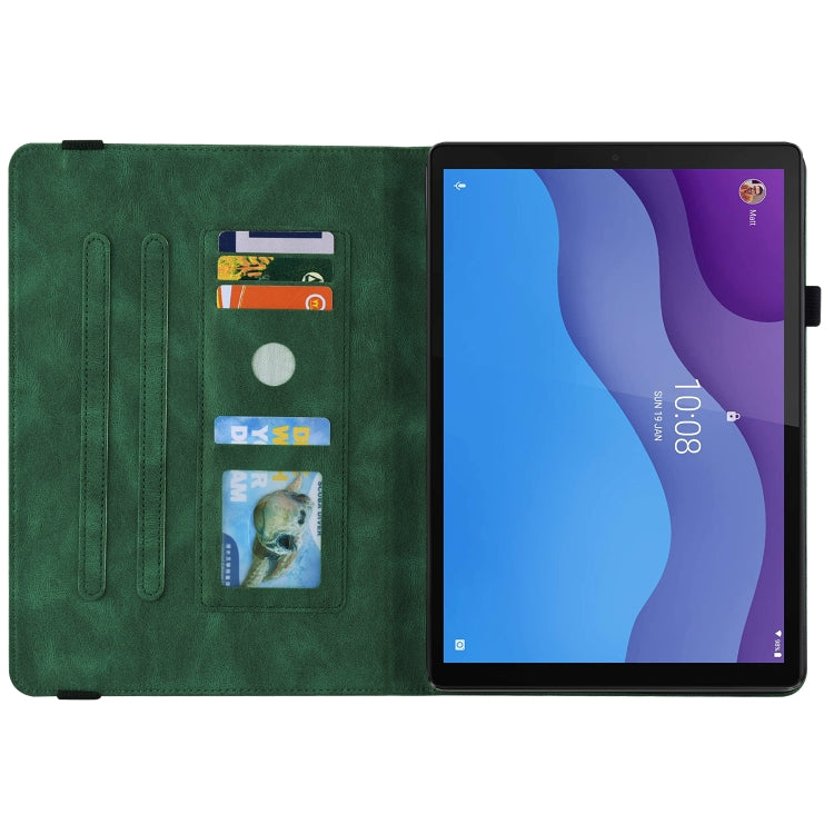 For Lenovo Tab M10 HD 2nd Gen TB-X306X/TB-X306F Butterfly Flower Embossed Leather Tablet Case(Green) - Lenovo by PMC TechLife | Online Shopping South Africa | PMC TechLife | Buy Now Pay Later Mobicred