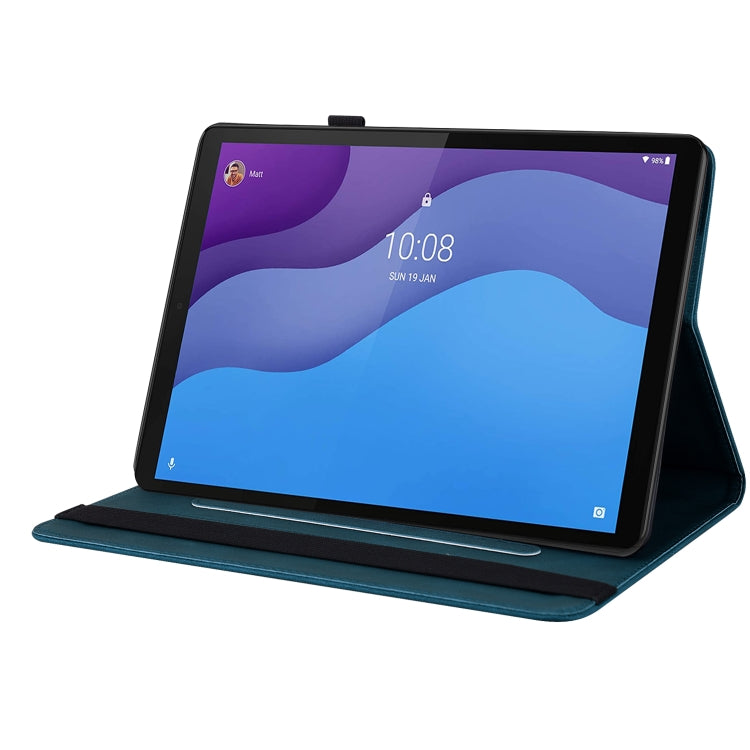 For Lenovo Tab M10 HD 2nd Gen TB-X306X/TB-X306F Butterfly Flower Embossed Leather Tablet Case(Blue) - Lenovo by PMC TechLife | Online Shopping South Africa | PMC TechLife | Buy Now Pay Later Mobicred