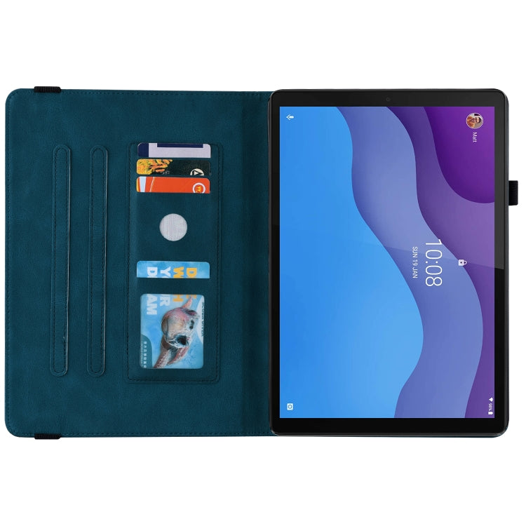 For Lenovo Tab M10 HD 2nd Gen TB-X306X/TB-X306F Butterfly Flower Embossed Leather Tablet Case(Blue) - Lenovo by PMC TechLife | Online Shopping South Africa | PMC TechLife | Buy Now Pay Later Mobicred