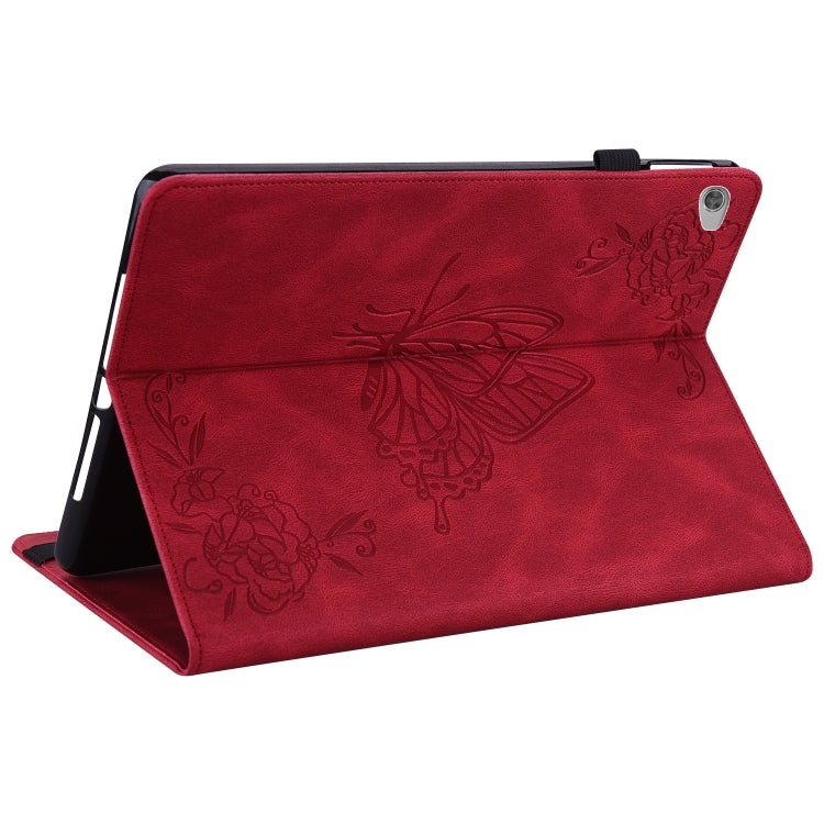 For Lenovo Tab M10 HD 2nd Gen TB-X306X/TB-X306F Butterfly Flower Embossed Leather Tablet Case(Red) - Lenovo by PMC TechLife | Online Shopping South Africa | PMC TechLife | Buy Now Pay Later Mobicred