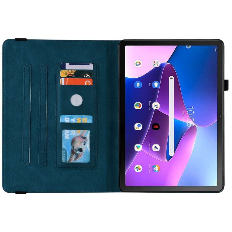 For Lenovo Tab M10 Plus 10.6 3rd Gen Butterfly Flower Embossed Leather Tablet Case(Blue) - Lenovo by PMC TechLife | Online Shopping South Africa | PMC TechLife | Buy Now Pay Later Mobicred