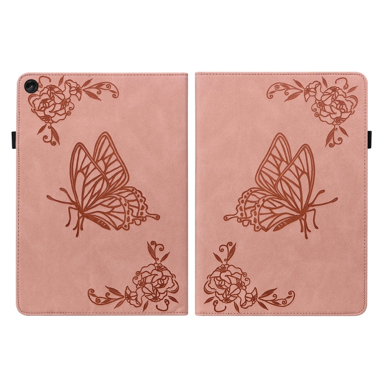 For Lenovo Tab M10 Plus 10.6 3rd Gen Butterfly Flower Embossed Leather Tablet Case(Rose Gold) - Lenovo by PMC TechLife | Online Shopping South Africa | PMC TechLife | Buy Now Pay Later Mobicred
