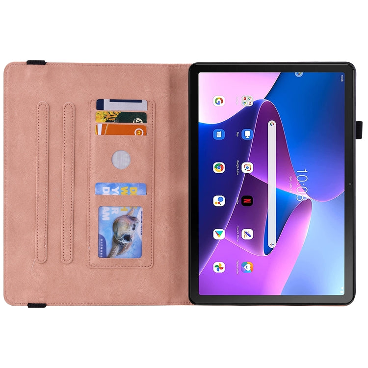 For Lenovo Tab M10 Plus 10.6 3rd Gen Butterfly Flower Embossed Leather Tablet Case(Rose Gold) - Lenovo by PMC TechLife | Online Shopping South Africa | PMC TechLife | Buy Now Pay Later Mobicred
