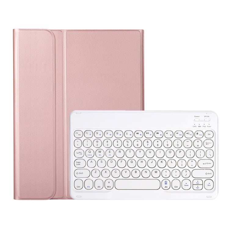 YA700B Lambskin Texture Voltage Round Keycap Bluetooth Keyboard Leather Case For Samsung Galaxy Tab S8 11 inch SM-X700 / SM-X706 & S7 11 inch SM-X700 / SM-T875(Rose Gold) - Samsung Keyboard by PMC TechLife | Online Shopping South Africa | PMC TechLife