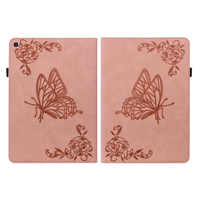 For Samsung Tab A 8.0 2019 T290/T295/T297 Butterfly Flower Embossed Leather Tablet Case(Rose Gold) - Other Galaxy Tab PC by PMC TechLife | Online Shopping South Africa | PMC TechLife