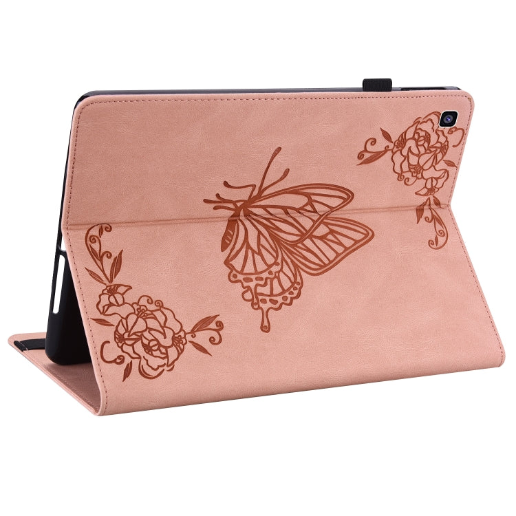 For Samsung Tab A 8.0 2019 T290/T295/T297 Butterfly Flower Embossed Leather Tablet Case(Rose Gold) - Other Galaxy Tab PC by PMC TechLife | Online Shopping South Africa | PMC TechLife