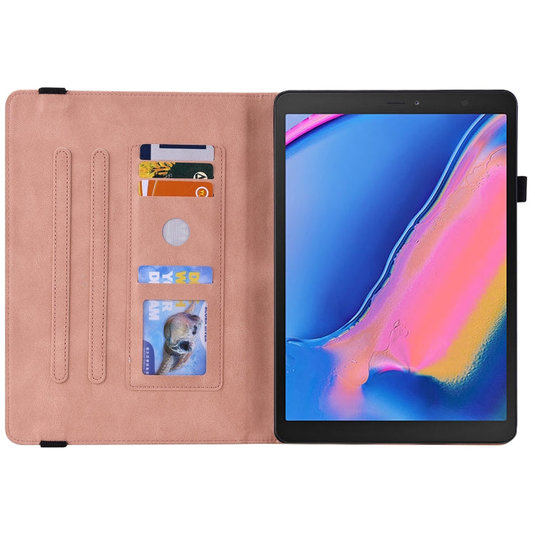For Samsung Tab A 8.0 2019 T290/T295/T297 Butterfly Flower Embossed Leather Tablet Case(Rose Gold) - Other Galaxy Tab PC by PMC TechLife | Online Shopping South Africa | PMC TechLife