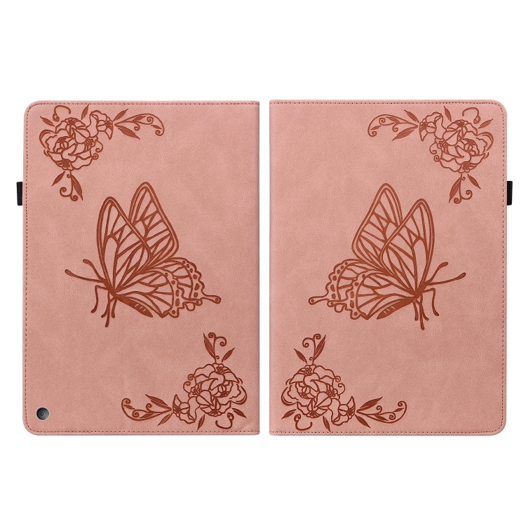 For Amazon Kindle Fire HD 10 2021 / 10 Plus 2021 Butterfly Flower Embossed Leather Tablet Case(Rose Gold) - Amazon by PMC TechLife | Online Shopping South Africa | PMC TechLife | Buy Now Pay Later Mobicred