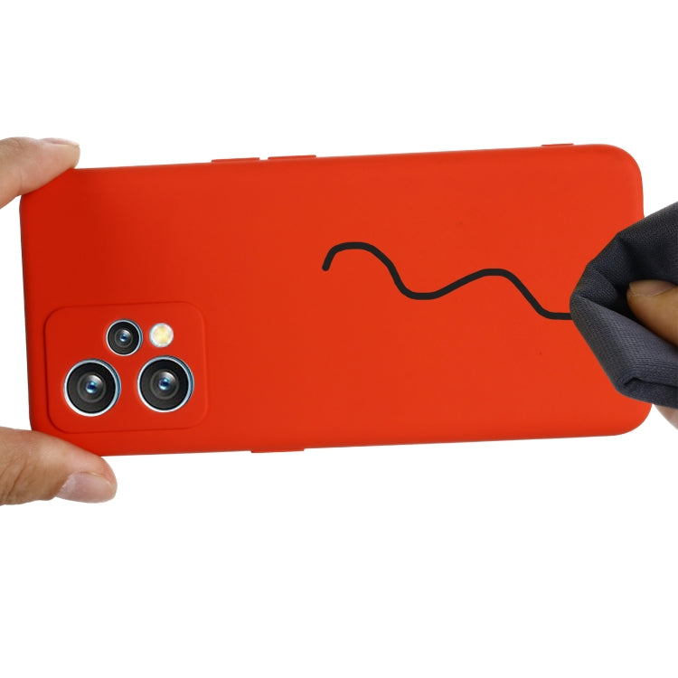 For OPPO Realme 9 Pro+ 5G Global Pure Color Liquid Silicone Shockproof Full Coverage Phone Case(Red) - Realme Cases by PMC TechLife | Online Shopping South Africa | PMC TechLife | Buy Now Pay Later Mobicred