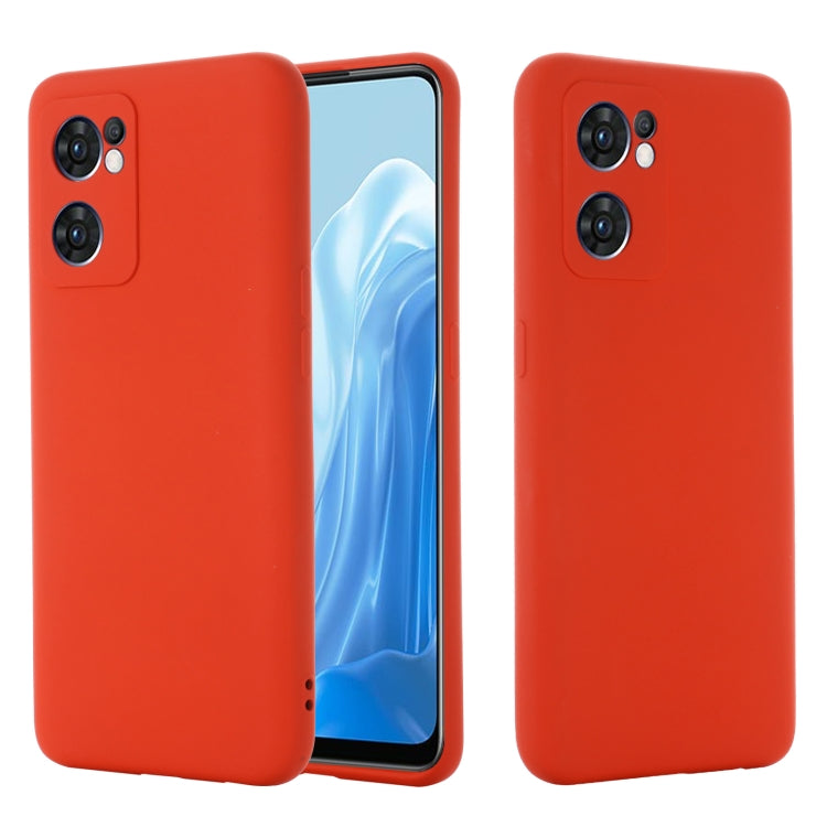 For OPPO Reno7 5G Global / Find X5 Lite Pure Color Liquid Silicone Shockproof Full Coverage Phone Case(Red) - free shipping - PMC TechLife - Order now!