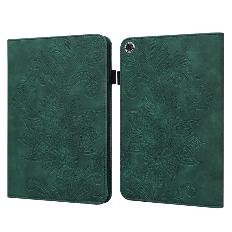 For Lenovo M10 Plus 10.6 3rd Gen 2022 Lace Flower Embossing Pattern Leather Tablet Case(Green) - Lenovo by PMC TechLife | Online Shopping South Africa | PMC TechLife | Buy Now Pay Later Mobicred