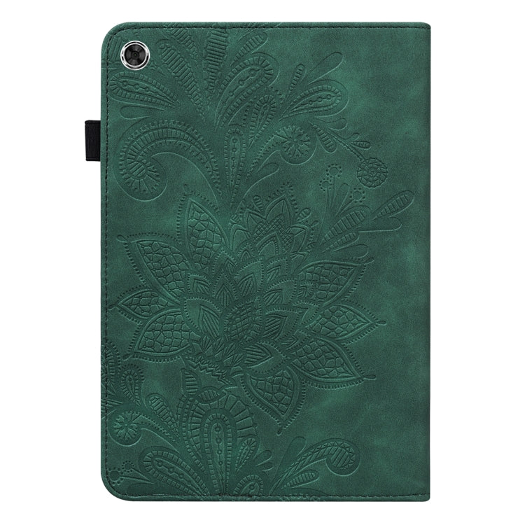 For Lenovo M10 Plus 10.6 3rd Gen 2022 Lace Flower Embossing Pattern Leather Tablet Case(Green) - Lenovo by PMC TechLife | Online Shopping South Africa | PMC TechLife | Buy Now Pay Later Mobicred