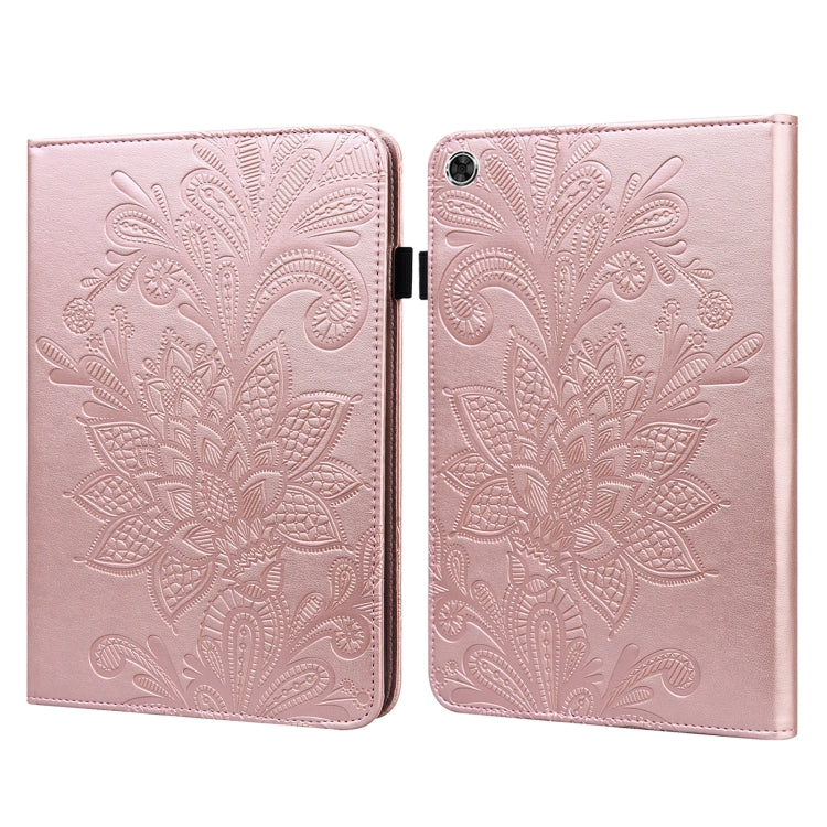 For Lenovo M10 Plus 10.6 3rd Gen 2022 Lace Flower Embossing Pattern Leather Tablet Case(Gold) - Lenovo by PMC TechLife | Online Shopping South Africa | PMC TechLife | Buy Now Pay Later Mobicred