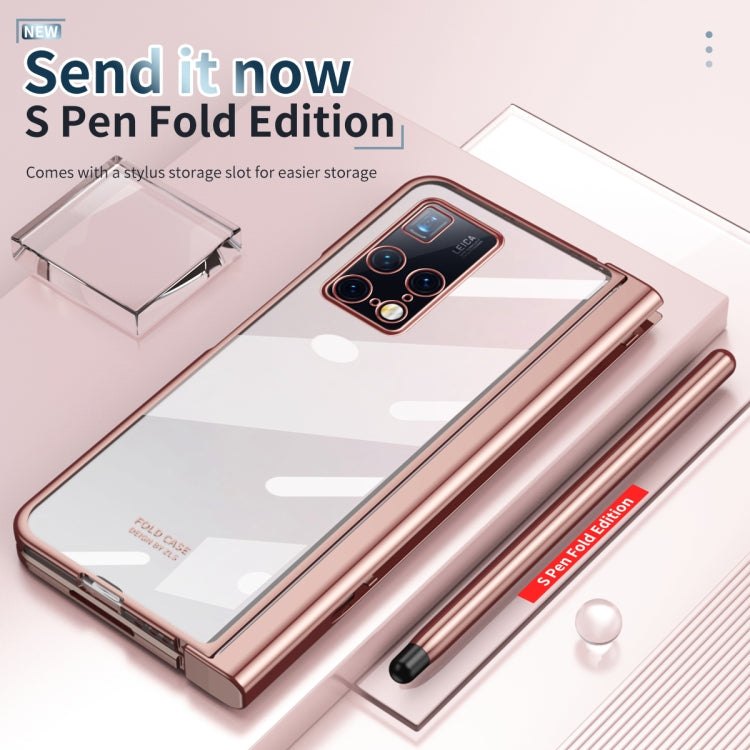For Huawei Mate X2 Full Body Electroplating Hinge Phone Case with Stylus(Pink) - Huawei Cases by PMC TechLife | Online Shopping South Africa | PMC TechLife | Buy Now Pay Later Mobicred