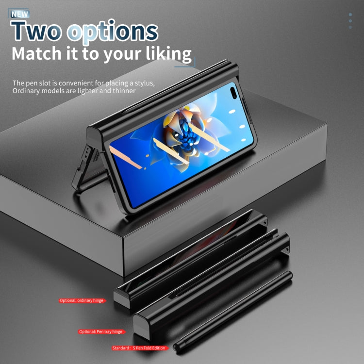 For Huawei Mate X2 Full Body Electroplating Hinge Phone Case with Stylus(Black) - Huawei Cases by PMC TechLife | Online Shopping South Africa | PMC TechLife | Buy Now Pay Later Mobicred