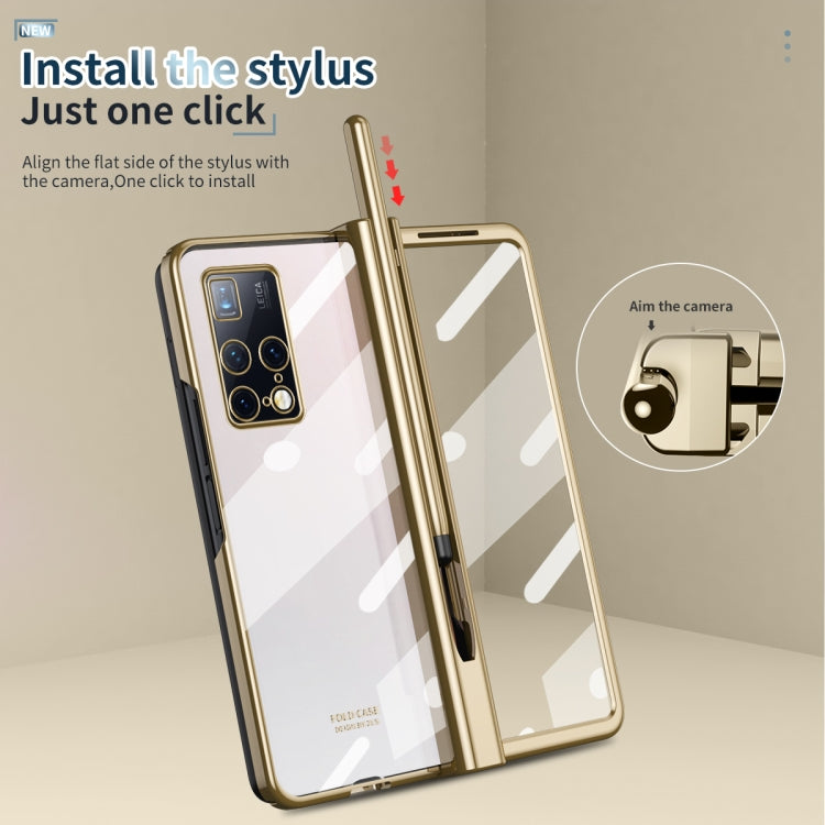 For Huawei Mate X2 Full Body Electroplating Hinge Phone Case with Stylus(Gold) - Huawei Cases by PMC TechLife | Online Shopping South Africa | PMC TechLife | Buy Now Pay Later Mobicred