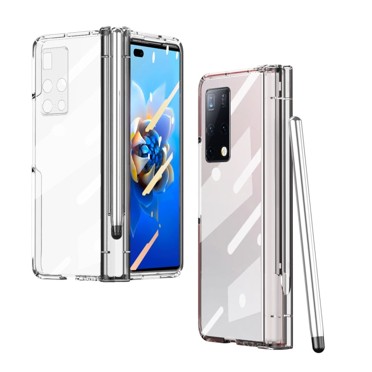 For Huawei Mate X2 Full Body Electroplating Hinge Phone Case with Stylus(Transparent) - Huawei Cases by PMC TechLife | Online Shopping South Africa | PMC TechLife | Buy Now Pay Later Mobicred