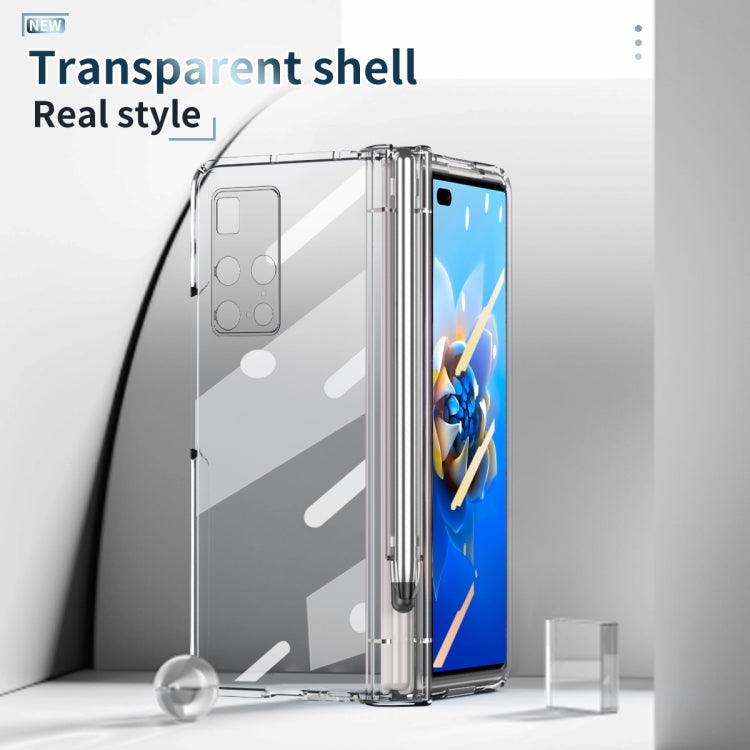 For Huawei Mate X2 Full Body Electroplating Hinge Phone Case with Stylus(Transparent) - Huawei Cases by PMC TechLife | Online Shopping South Africa | PMC TechLife | Buy Now Pay Later Mobicred