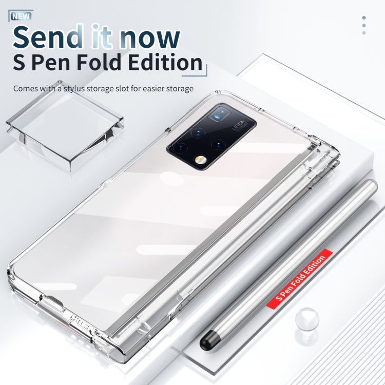 For Huawei Mate X2 Full Body Electroplating Hinge Phone Case with Stylus(Transparent) - Huawei Cases by PMC TechLife | Online Shopping South Africa | PMC TechLife | Buy Now Pay Later Mobicred