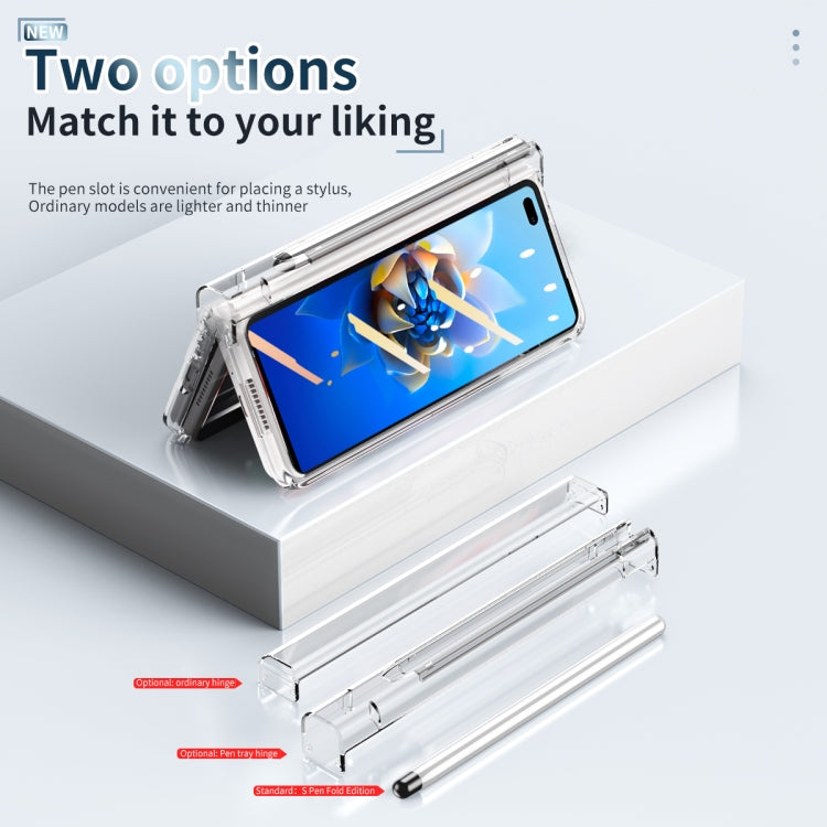 For Huawei Mate X2 Full Body Electroplating Hinge Phone Case with Stylus(Transparent) - Huawei Cases by PMC TechLife | Online Shopping South Africa | PMC TechLife | Buy Now Pay Later Mobicred