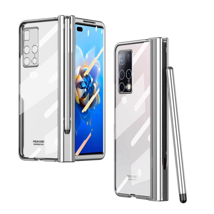 For Huawei Mate X2 Full Body Electroplating Hinge Phone Case with Stylus(Silver) - Huawei Cases by PMC TechLife | Online Shopping South Africa | PMC TechLife | Buy Now Pay Later Mobicred