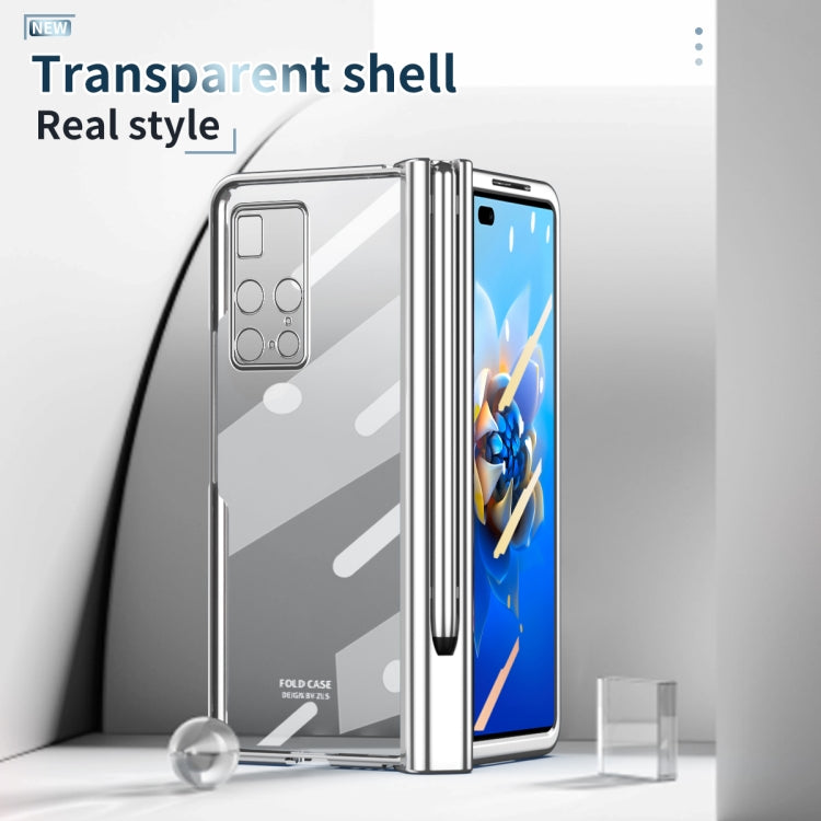 For Huawei Mate X2 Full Body Electroplating Hinge Phone Case with Stylus(Silver) - Huawei Cases by PMC TechLife | Online Shopping South Africa | PMC TechLife | Buy Now Pay Later Mobicred