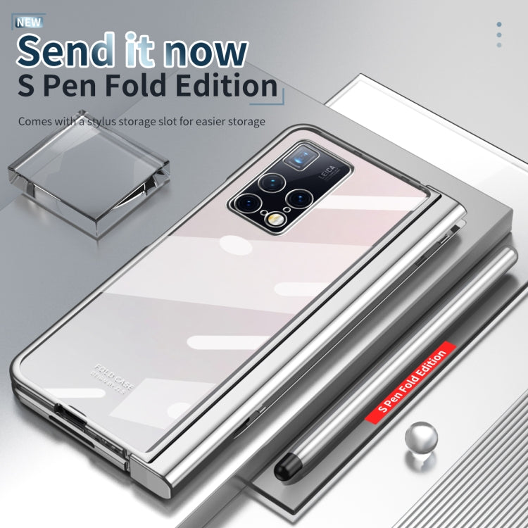 For Huawei Mate X2 Full Body Electroplating Hinge Phone Case with Stylus(Silver) - Huawei Cases by PMC TechLife | Online Shopping South Africa | PMC TechLife | Buy Now Pay Later Mobicred