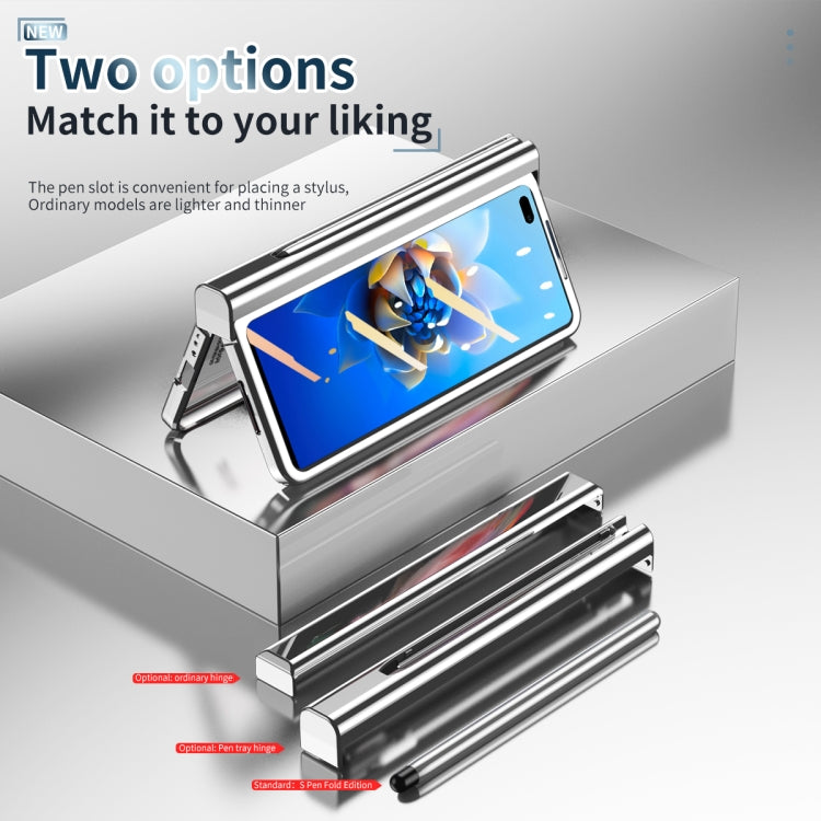 For Huawei Mate X2 Full Body Electroplating Hinge Phone Case with Stylus(Silver) - Huawei Cases by PMC TechLife | Online Shopping South Africa | PMC TechLife | Buy Now Pay Later Mobicred