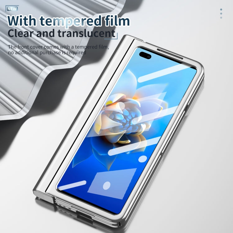 For Huawei Mate X2 Full Body Electroplating Hinge Phone Case with Stylus(Silver) - Huawei Cases by PMC TechLife | Online Shopping South Africa | PMC TechLife | Buy Now Pay Later Mobicred