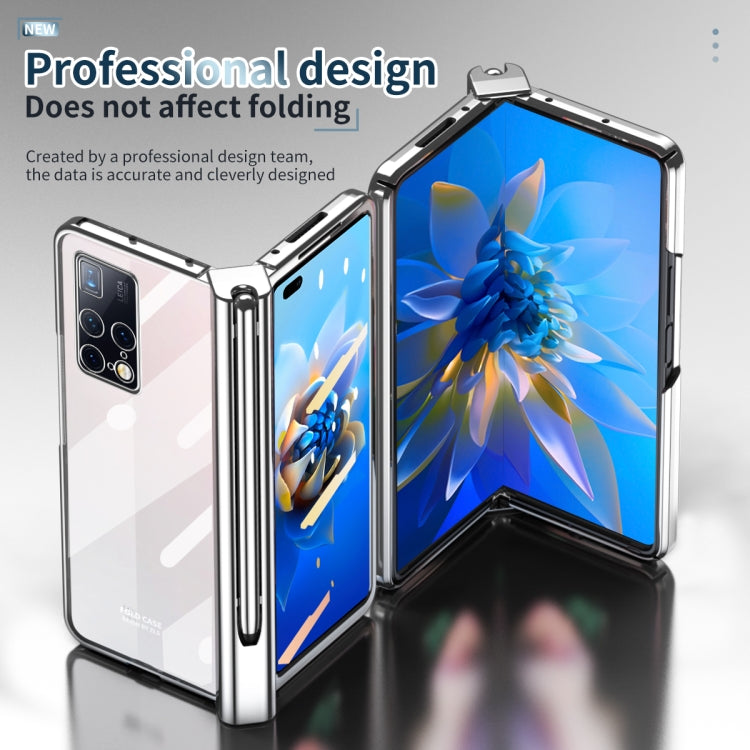 For Huawei Mate X2 Full Body Electroplating Hinge Phone Case with Stylus(Silver) - Huawei Cases by PMC TechLife | Online Shopping South Africa | PMC TechLife | Buy Now Pay Later Mobicred