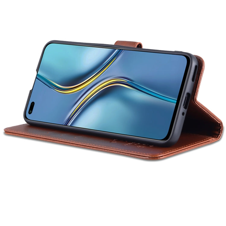 For U-Magic Enjoy 50 Plus AZNS Sheepskin Texture Flip Leather Phone Case(Brown) - free shipping - PMC Jewellery - Order now!