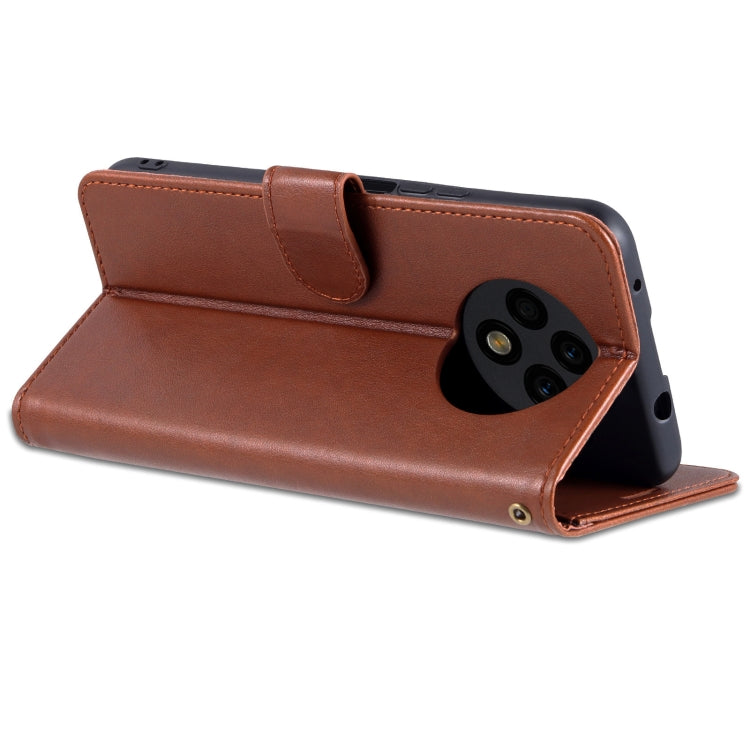 For U-Magic Enjoy 50 Plus AZNS Sheepskin Texture Flip Leather Phone Case(Brown) - free shipping - PMC Jewellery - Order now!