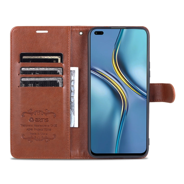 For U-Magic Enjoy 50 Plus AZNS Sheepskin Texture Flip Leather Phone Case(Brown) - free shipping - PMC Jewellery - Order now!