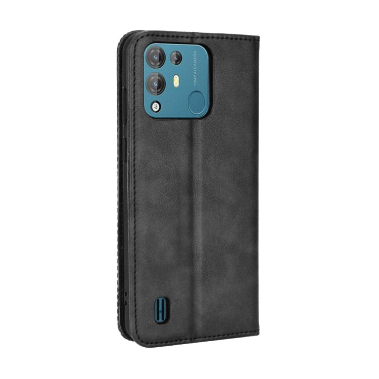 For Blackview A55 Pro Magnetic Buckle Retro Texture Leather Phone Case(Black) - free shipping - PMC TechLife - Order now!