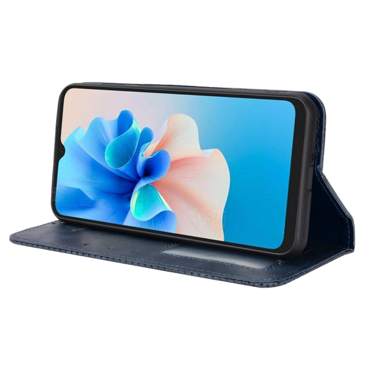 For Blackview A55 Pro Magnetic Buckle Retro Texture Leather Phone Case(Blue) - More Brand by PMC TechLife | Online Shopping South Africa | PMC TechLife | Buy Now Pay Later Mobicred